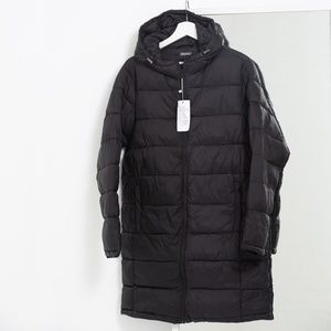 NWT Women's black long puffer jacket
